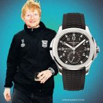 El modelo Patek Philippe Aquanaut destaca por su diseño elegante y funcional, visto en coleccionistas y artistas internacionales como Ed Sheeran.