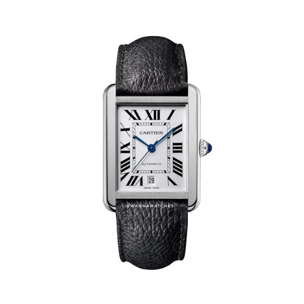 Cartier Tank Solo "XL" Acero Correa Negra Automático AAA