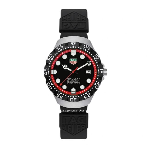 Tag Heuer 40 Formula 1 Solargraph Plateado Juego Negro Completo