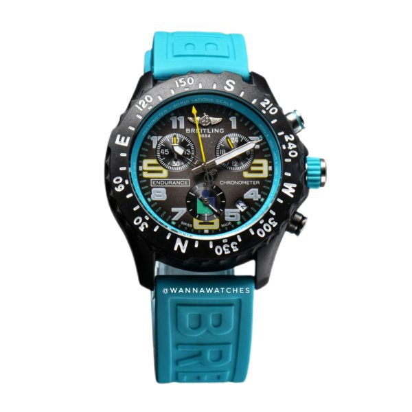 Breitling Endurance Pro 44 Ironman Cronógrafo Negro Correa Turquesa Agua