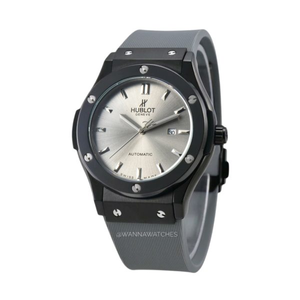 Hublot Classic Fusion 43 Negro Esfera Gris Correa Gris