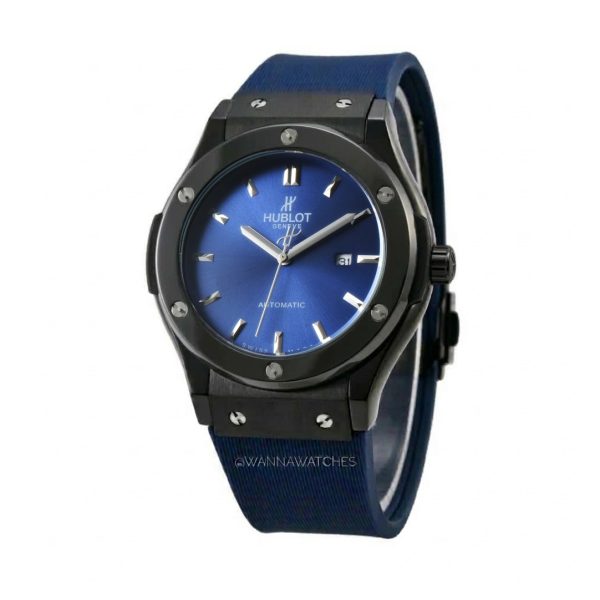 Hublot Classic Fusion 43 Negro Esfera Azul Correa Azul