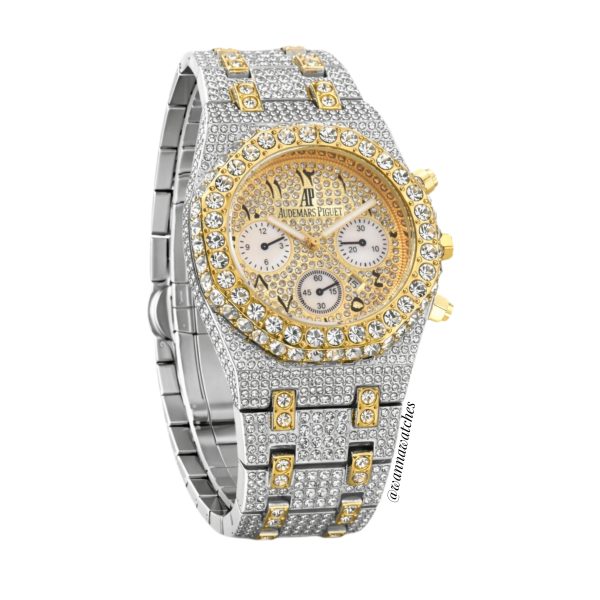 Audemars Piguet Royal Oak 42 Cronó Esfera Arabe Plateado-Dorado con Incrustaciónes