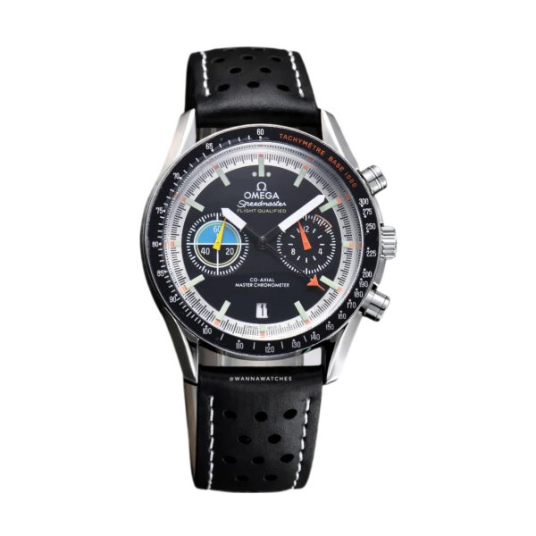 Omega Speedmaster 40 Pilot Cronografo Plateado Esfera Negra