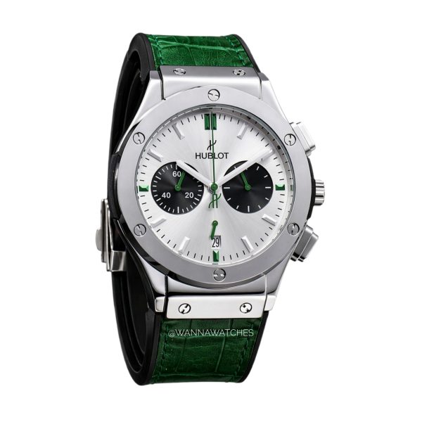 Hublot Classic Fusion 43 Cronografo Plateado Juego Verde
