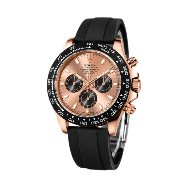 Rolex Daytona 43 Cronografo Oro Rosa Esfera Panda Invertido Correa Caucho