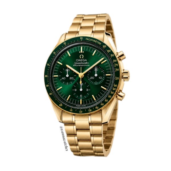 Omega Speedmaster 41 Moonwath Cronografo Dorado Brazalete Esfera Verde