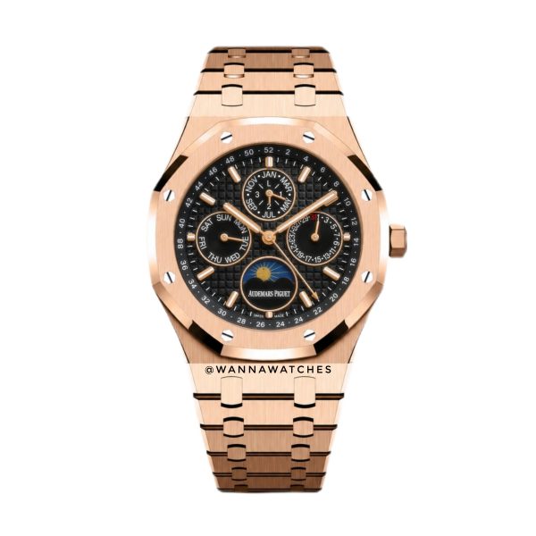 Audemars Piguet Royal Oak 42 "Ventana Fase" Oro Rosa Esfera Negra Automático AAA