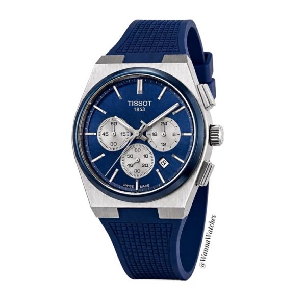 Tissot PRX 43 Cronógrafo Azul Esfera Azul Correa Azul