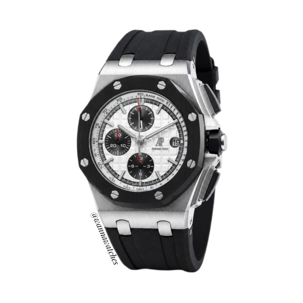 Audemars Piguet Royal Oak Offshore 42 Cronógrafo Plateado Esfera Panda Correa Negra