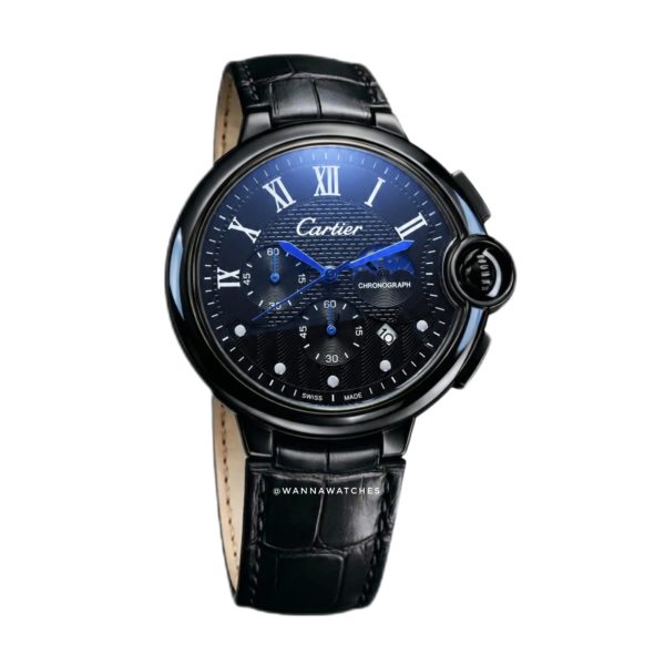 Cartier Ballon Bleu 45 Crono Ventana Fase Negro Completo