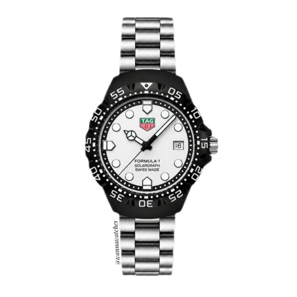 Tag Heuer 40 Formula 1 Solargraph Negro Esfera Plata Brazalete