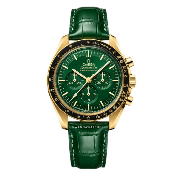 Omega Speedmaster 42 "Moonwatch" Oro Amarillo Esfera Verde Correa Verde Automático AAA