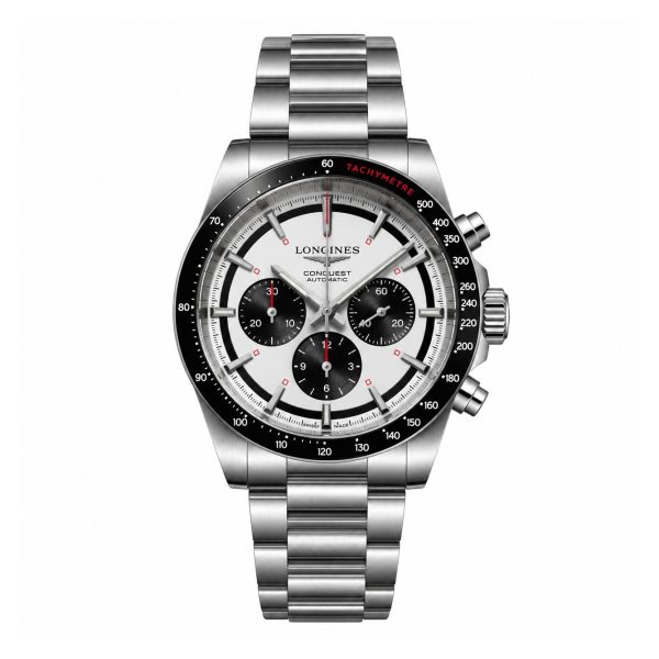 Longines Conquest 43 Marco Odermatt Acero Panda Juego Negro Automático AAA