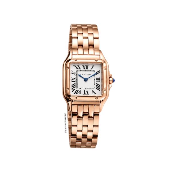 Cartier Pantera Mediano 36×27 Oro Rosa Esfera Blanca Bisel Liso